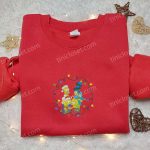 The Simpsons Family Christmas Embroidered Shirt & Hoodie: Festive Cartoon Apparel