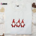 Snow Embroidered Hoodie & T-Shirt Set – Perfect Christmas Gift Idea with Three Gnomes