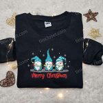 Light-Up Winter Gnomes Embroidered Shirt – Perfect Christmas Gift for Family