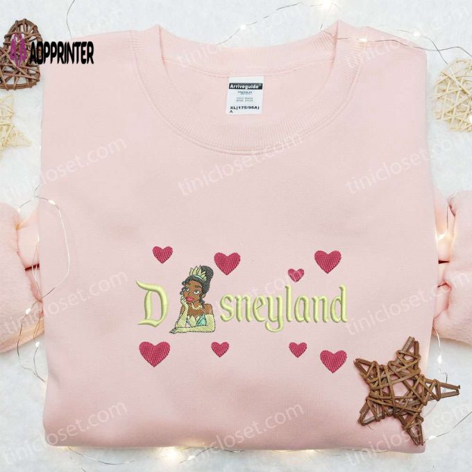 Disneyland Hearts Embroidered Shirt & Hoodie Set: Perfect Gift for Girls Disney Princess Collection