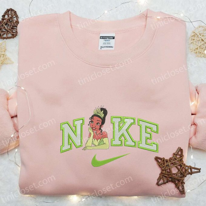 Disney Characters Embroidered Shirt – Tiana x Nike Cartoon Design Custom Nike T-shirt