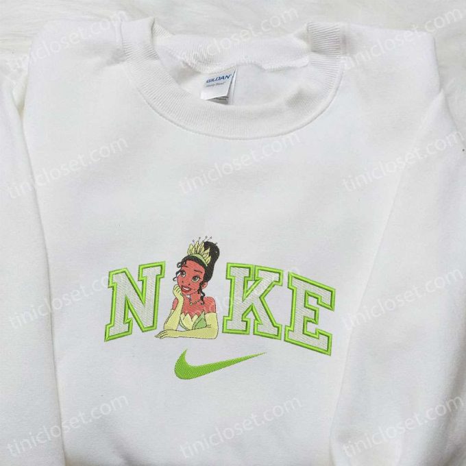 Disney Characters Embroidered Shirt – Tiana x Nike Cartoon Design Custom Nike T-shirt