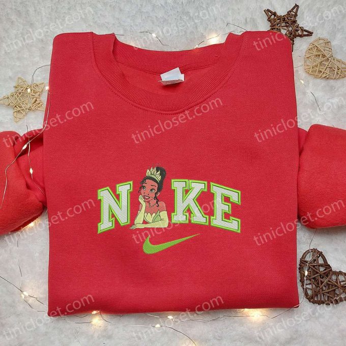 Disney Characters Embroidered Shirt – Tiana x Nike Cartoon Design Custom Nike T-shirt