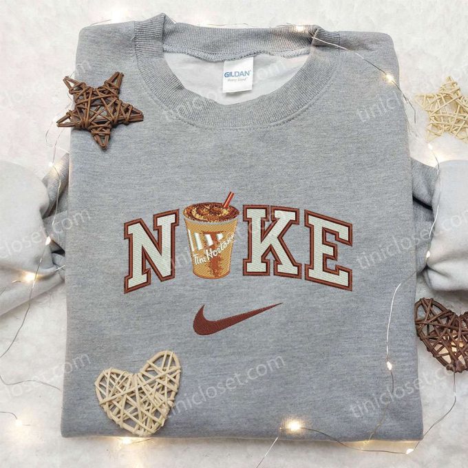 Tim Hortons Cup x Nike Embroidered Sweatshirt – Favorite Drink & Nike Inspired Shirt