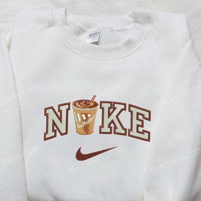 Tim Hortons Cup x Nike Embroidered Sweatshirt – Favorite Drink & Nike Inspired Shirt