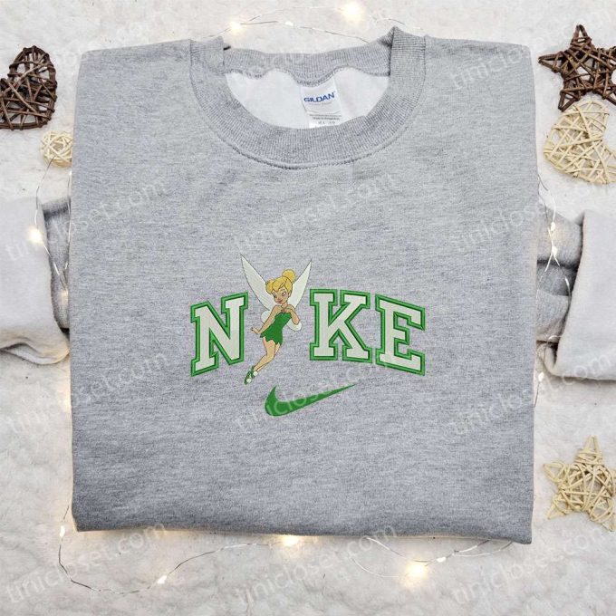 Tinkerbell x Nike Cartoon Embroidered Sweatshirt: Authentic Disney Characters Shirt Perfect Family Gift