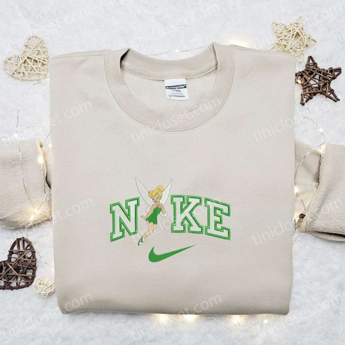 Tinkerbell x Nike Cartoon Embroidered Sweatshirt: Authentic Disney Characters Shirt Perfect Family Gift