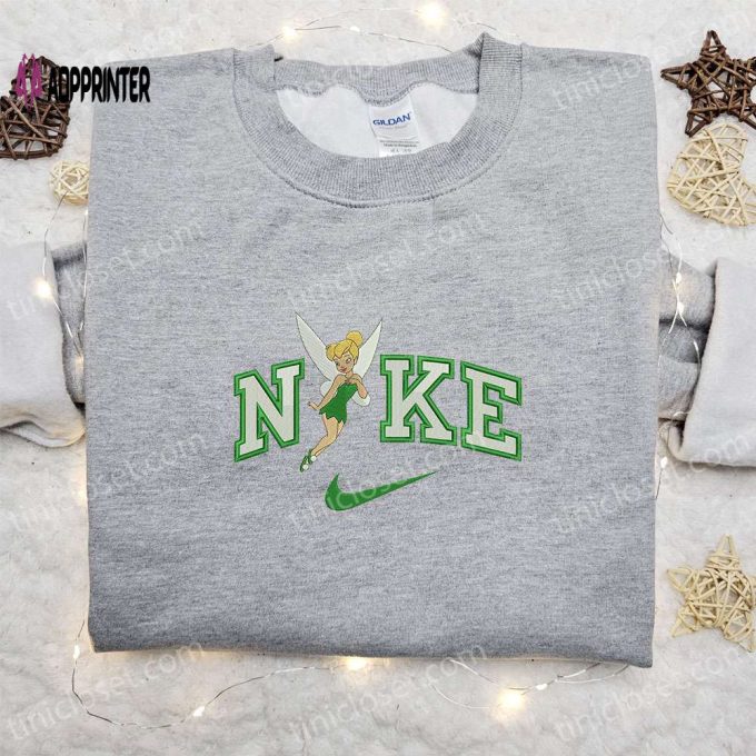 Tinkerbell x Nike Cartoon Embroidered Sweatshirt: Authentic Disney Characters Shirt Perfect Family Gift