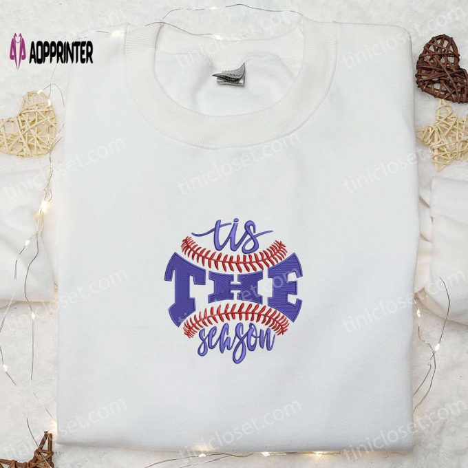 Get in the Spirit with Tis The Season Baseball Embroidered Shirt & Hoodie – Perfect Gift Idea