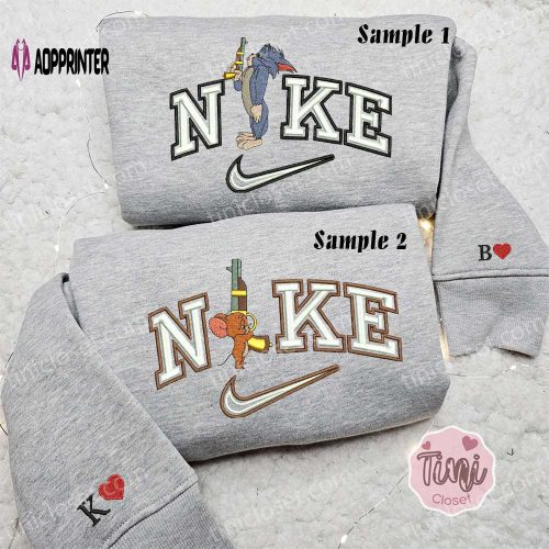 Adorable Baby Mickey & Minnie Kiss x Nike Couple Shirt & Hoodie: Disney Characters Embroidered Valentine’s Day Sweatshirt