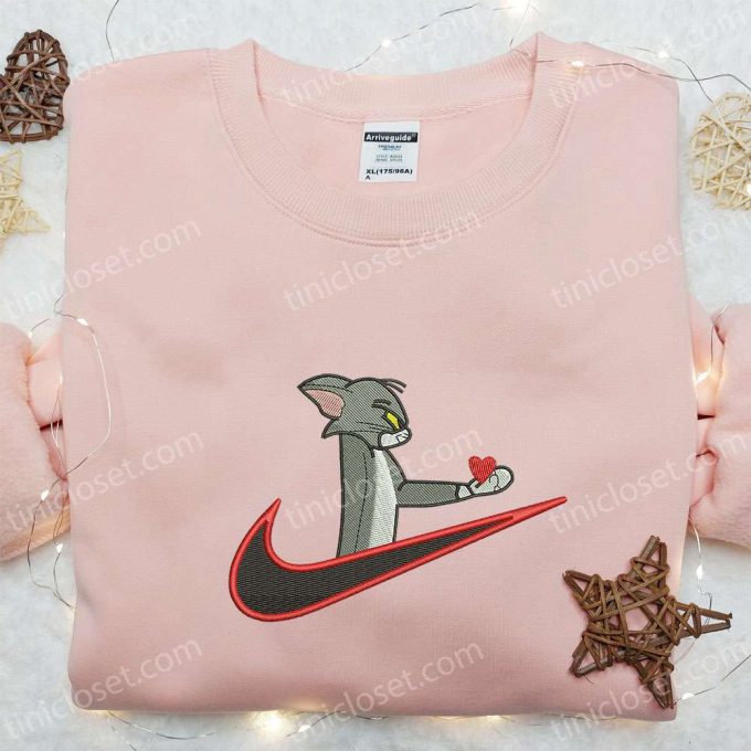 Tom Give Heart x Swoosh Sweatshirt Tom and Jerry Cartoon Shirt Best Gift Ideas