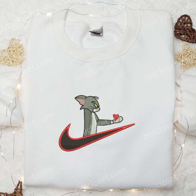 Tom Give Heart x Swoosh Sweatshirt Tom and Jerry Cartoon Shirt Best Gift Ideas