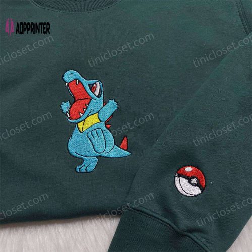 Totodile Pokemon Embroidered Shirt & Sweatshirt Anime Hoodies for Fans