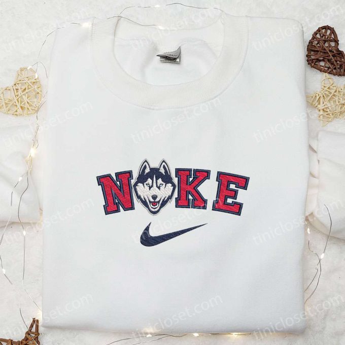 UConn Huskies x Nike Embroidered Shirt & Hoodie: NCAA Sports Gear Perfect Gift Idea