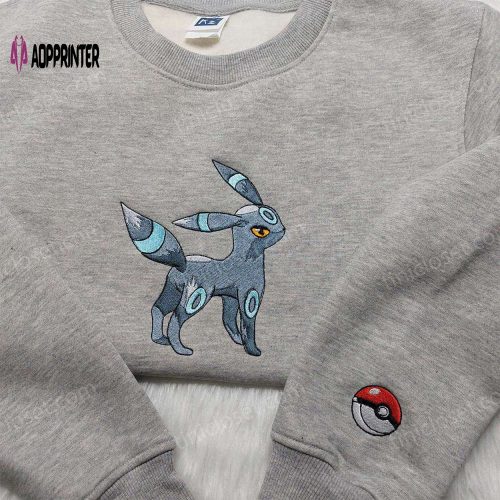 Umbreon Pokemon Sweatshirt: Embroidered Hoodie & Anime Shirt for Fans