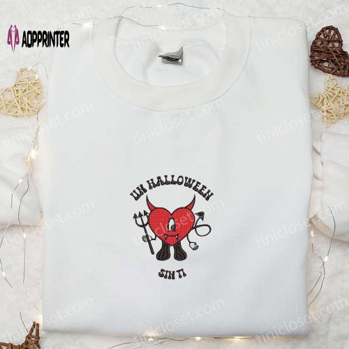 Un Halloween Sin Ti Bad Bunny Embroidered Sweatshirt: Best Halloween Gift Ideas