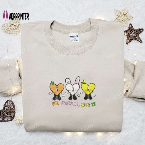 Easter Bad Bunny Embroidered Shirt & Thanksgiving Hoodie – Best Holiday Gift