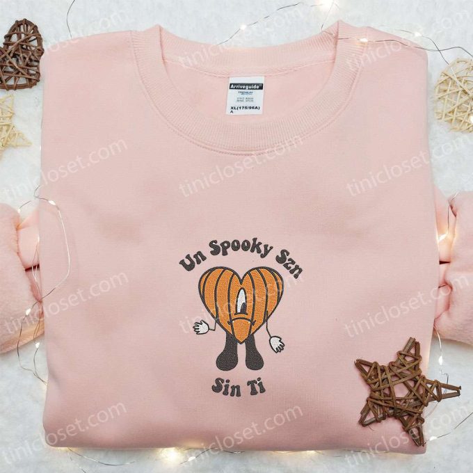 Un Spooky Szn Sin Ti Pumpkin Bad Bunny Halloween Sweatshirt – Cool Embroidered Shirt Best Family Gifts