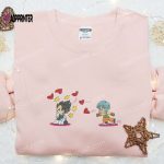 Dragon Ball Anime Embroidered Shirt & Hoodie Set: Vegeta and Bulma Hearts Design Perfect Valentine s Day Gift!