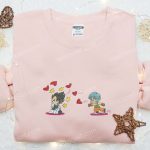 Dragon Ball Anime Embroidered Shirt & Hoodie Set: Vegeta and Bulma Hearts Design Perfect Valentine s Day Gift!