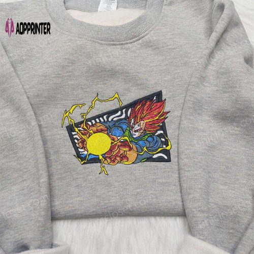 Vegeta Super Saiyan Blue Embroidered Shirt & Dragon Ball Sweatshirt – Anime Inspired Attire