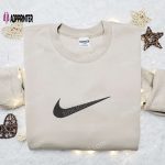 Vintage Swoosh Embroidered Sweatshirt: Nike Inspired Shirt Perfect Gift for All Occasions