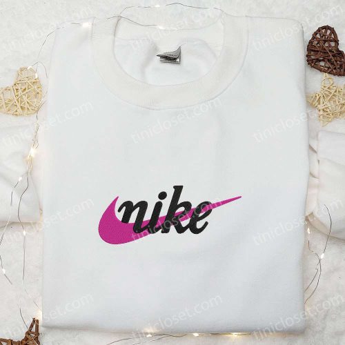 Vintage Swoosh x Nike Embroidered Sweatshirt: Nike Inspired Shirt Perfect Family Gift