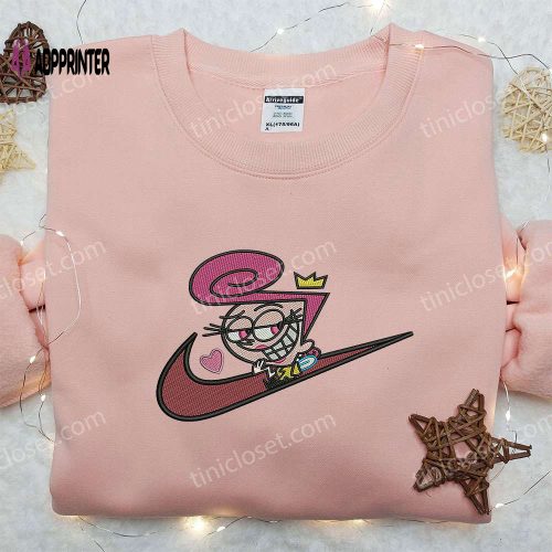 Wanda Fairywinkle x Nike Swoosh Hoodie: Fairly OddParents & Nike Inspired Embroidered Shirt