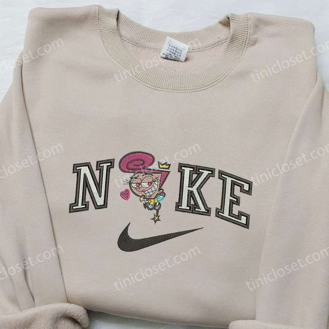 Wanda x Nike Embroidered Sweatshirt Fairly OddParents Cartoon & Nike Inspired Shirt