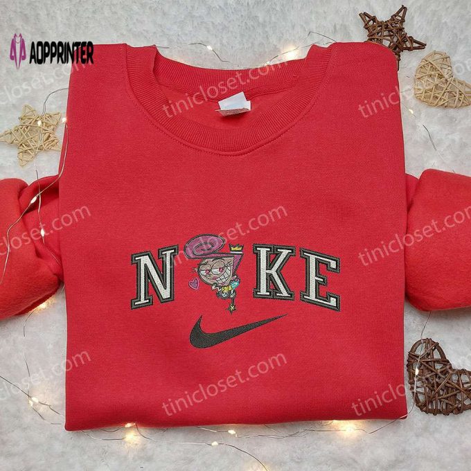 Wanda x Nike Embroidered Sweatshirt Fairly OddParents Cartoon & Nike Inspired Shirt