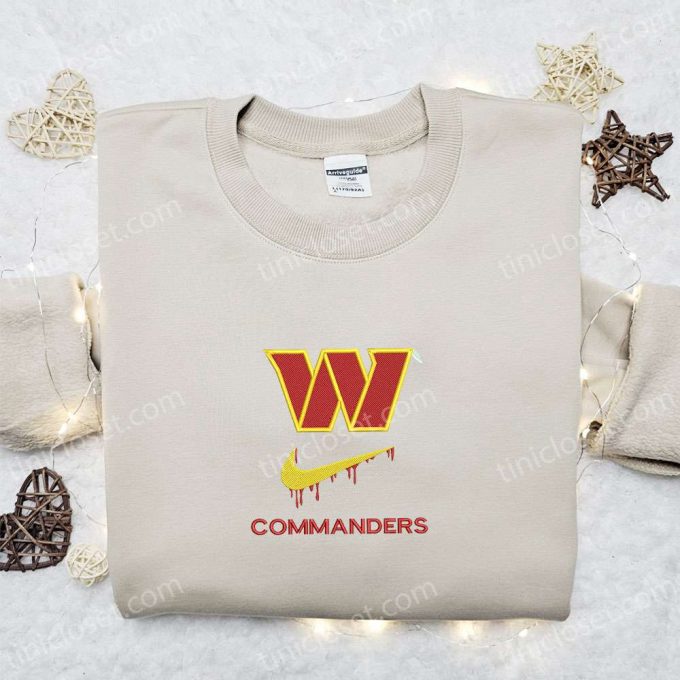 Washington Commanders Nike Swoosh Drip Embroidered Shirt & NFL Sports Hoodie: Best Fandom Gift Ideas