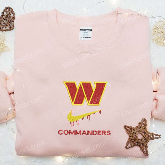 Washington Commanders Nike Swoosh Drip Embroidered Shirt & NFL Sports Hoodie: Best Fandom Gift Ideas