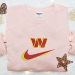 Washington Commanders Nike Swoosh Shirt & Hoodie: NFL Sports Embroidered Gear Perfect Fandom Gifts