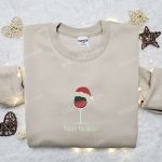 Santa Hat Embroidered Hoodie & Christmas T-shirt: Best Wine Glass Gift Ideas