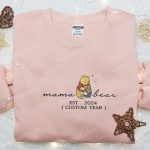 Winnie Pooh Mama Bear Est 2024 Embroidered Shirt & Hoodie: Unique Mother s Day Gift Idea