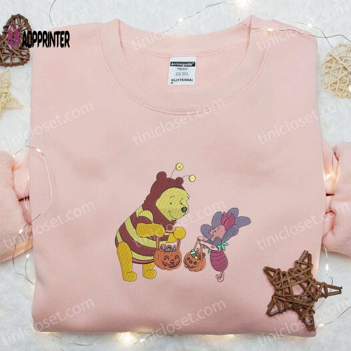 Winnie The Pooh Fall Coffee Embroidered Sweatshirt – Disney Characters Shirt Best Halloween Gift Ideas