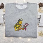 Winnie The Pooh & Piglet Halloween Embroidered Sweatshirt: Disney Cartoon Hoodie & Shirt