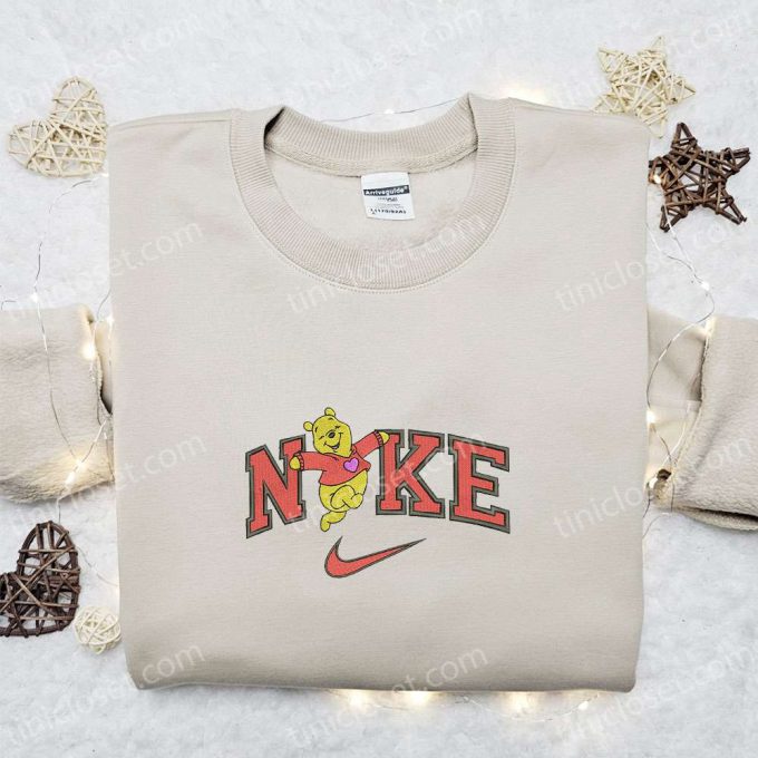 Winnie The Pooh Heart Sweater x Nike Embroidered Shirt: Valentine’s Day Hoodie – Best Holiday Gift Ideas