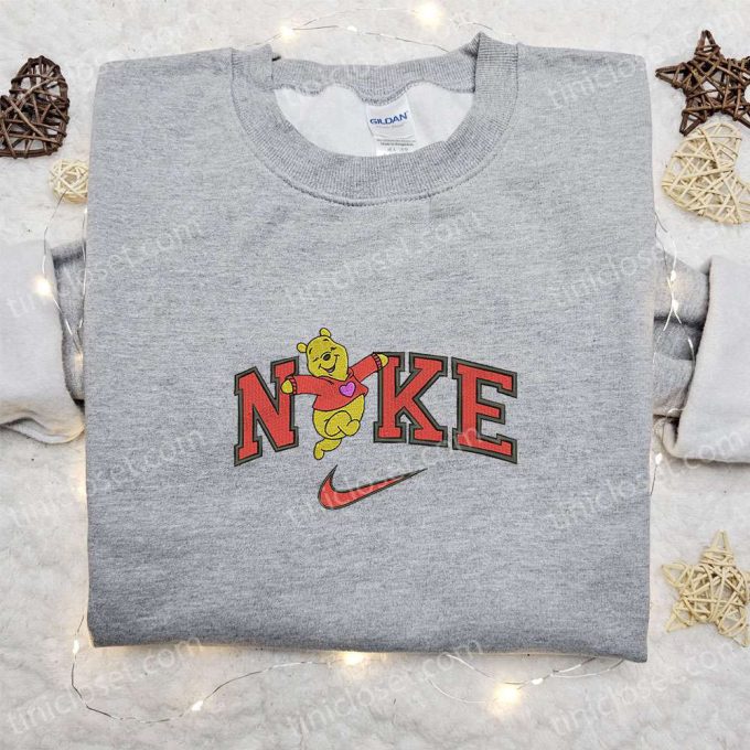 Winnie The Pooh Heart Sweater x Nike Embroidered Shirt: Valentine’s Day Hoodie – Best Holiday Gift Ideas