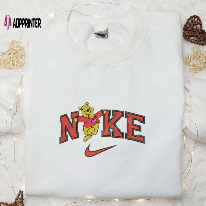 Winnie The Pooh Heart Sweater x Nike Embroidered Shirt: Valentine’s Day Hoodie – Best Holiday Gift Ideas