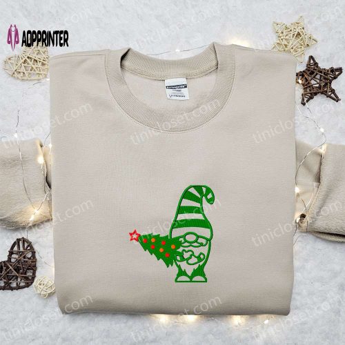 Cute Winter Gnome Smile Embroidered Sweatshirt – Best Christmas Gift Ideas for Family