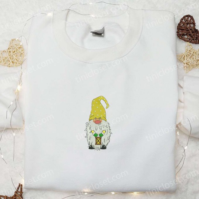 Cute Winter Gnome Smile Embroidered Sweatshirt – Best Christmas Gift Ideas for Family