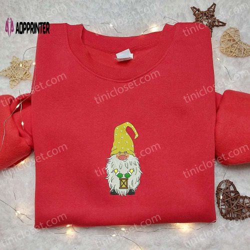 Light-Up Winter Gnomes Embroidered Shirt – Perfect Christmas Gift for Family