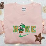 Yoshi x Nike Cartoon Embroidered Shirt Super Mario Hoodie & Custom T-shirt Nike Embroidery