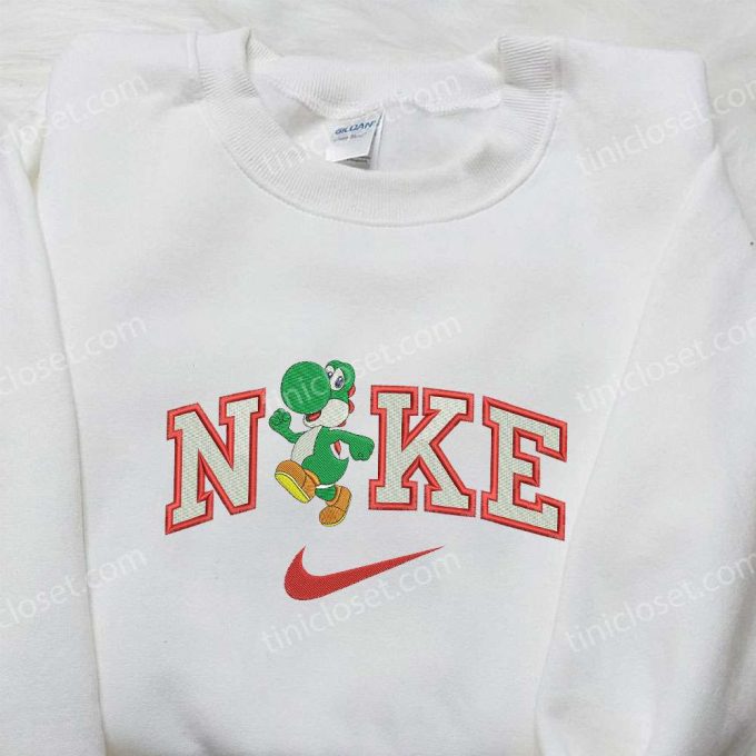 Yoshi x Nike & Mario Embroidered Shirts Custom Nike Embroidery