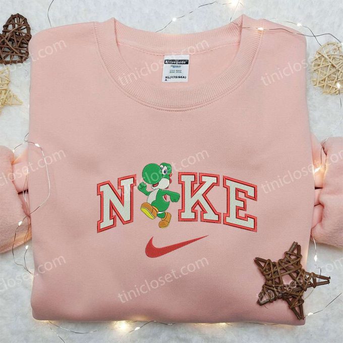 Yoshi x Nike & Mario Embroidered Shirts Custom Nike Embroidery