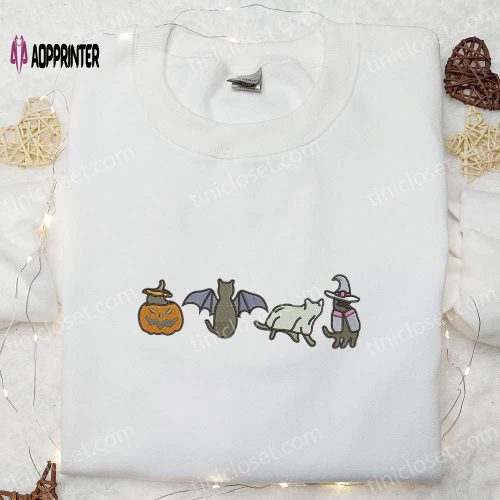 Halloween Embroidered Shirt: 4 Scream Characters Best Family Gifts