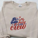 4th of July Crew Embroidered Shirt – Best Patriotic Shirts & National Day Gifts