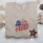 Show Your Patriotism with 4th of July Crew Embroidered Shirt – Perfect National Day Gift