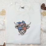 4th of July Patriotic Cow Shirt: USA Flag Sunglasses Best Patriotic Shirts & National Day Gifts